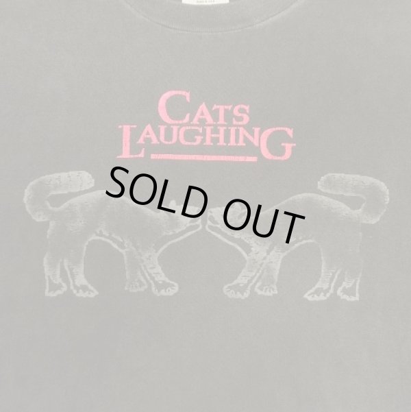 画像3: 90'S CATS LAUGHING シングルステッチ 半袖 Tシャツ フェードブラック USA製 (VINTAGE)