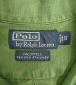 画像2: 90'S RALPH LAUREN "CALDWELL"  裾ロゴ シルクリネン 半袖 オープンカラーシャツ グリーン (VINTAGE)