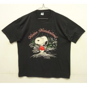 画像: 70'S SNOOPY "ARTEX製" シングルステッチ 半袖 Tシャツ ブラック USA製 (VINTAGE)