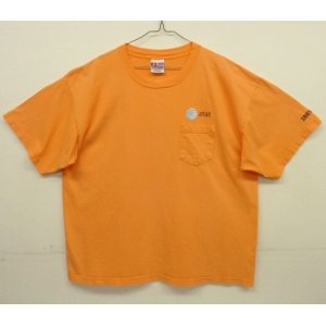 画像: 90'S at&t "BAYSIDE製" ポケット付き 半袖 Tシャツ シャーベットオレンジ USA製 (VINTAGE)