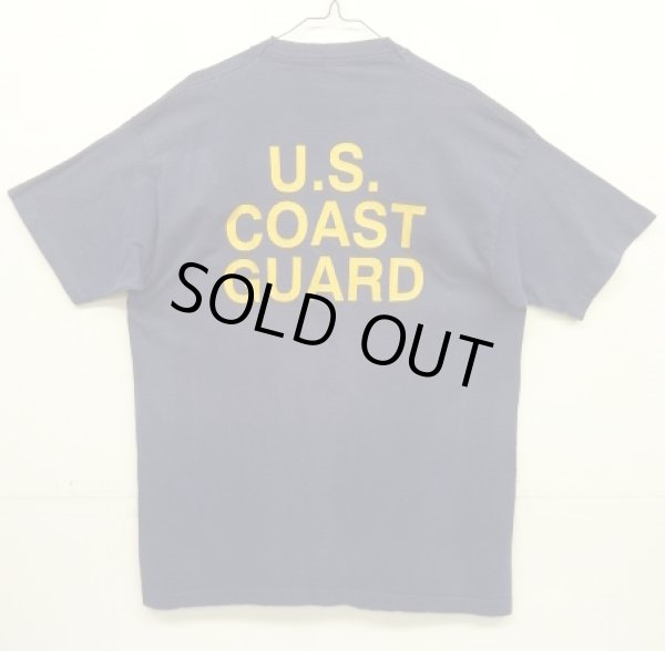 画像4: 90'S US COAST GUARD シングルステッチ 両面プリント 半袖 Tシャツ フェードネイビー USA製 (VINTAGE)