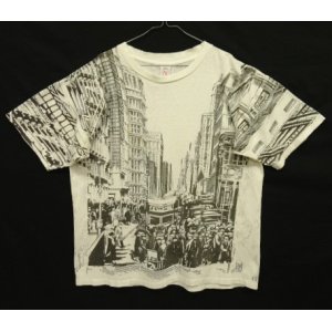 画像: 90'S NEW NOW シングルステッチ 全面プリント 半袖 Tシャツ ホワイト USA製 (VINTAGE)