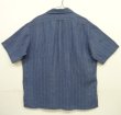 画像3: 90'S RALPH LAUREN "CALDWELL"  リネン 半袖 オープンカラーシャツ インディゴ/ストライプ (VINTAGE)