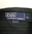 画像2: 90'S RALPH LAUREN 裾ロゴ刺繡 半袖 ポロシャツ ブラック/グリーン ボーダー (VINTAGE)