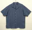 画像1: 90'S RALPH LAUREN "CALDWELL"  リネン 半袖 オープンカラーシャツ インディゴ/ストライプ (VINTAGE)