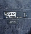 画像2: 90'S RALPH LAUREN "CALDWELL"  リネン 半袖 オープンカラーシャツ インディゴ/ストライプ (VINTAGE)