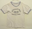 画像1: 70'S UNKNOWN シングルステッチ 染み込みプリント 半袖 リンガーTシャツ ホワイト (VINTAGE)