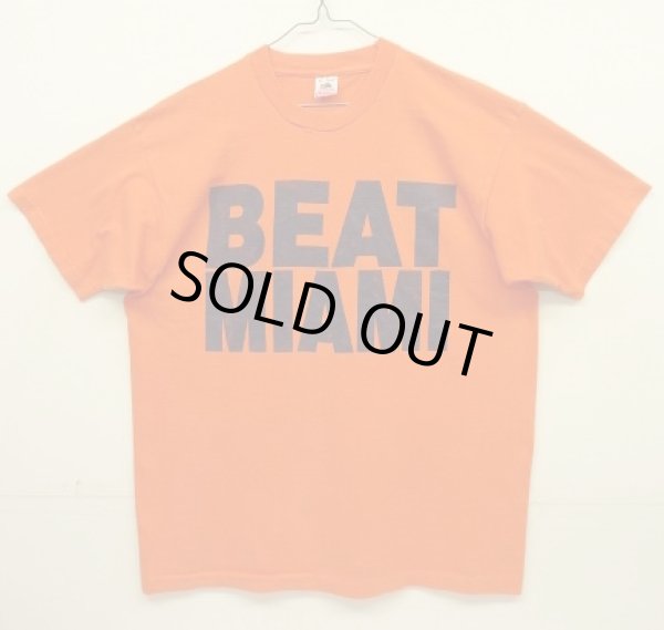 画像1: 90'S BEAT MIAMI シングルステッチ Tシャツ オレンジ USA製 (VINTAGE)