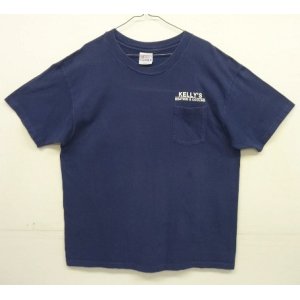 画像: 90'S KELLY'S シングルステッチ 両面プリント ポケット付き Tシャツ ネイビー USA製 (VINTAGE)