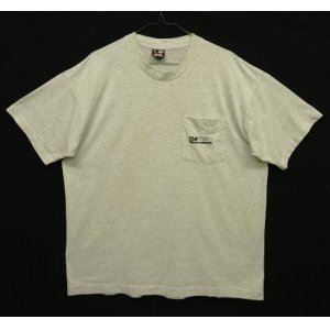 画像: 90'S L&M PAVING INC シングルステッチ 両面プリント ポケット付き Tシャツ アッシュグレー USA製 (VINTAGE)