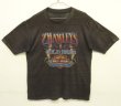 画像1: 70'S HARLEY DAVIDSON 両面プリント シングルステッチ 半袖 Tシャツ フェードブラック (VINTAGE)