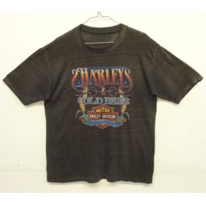 画像: 70'S HARLEY DAVIDSON 両面プリント シングルステッチ 半袖 Tシャツ フェードブラック (VINTAGE)