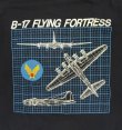 画像5: 80'S US ARMY AIR FORCE "B-17 FLYING FORTRESS" シングルステッチ 両面プリント Tシャツ ネイビー USA製 (VINTAGE)