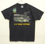 画像: 80'S US ARMY AIR FORCE "B-17 FLYING FORTRESS" シングルステッチ 両面プリント Tシャツ ネイビー USA製 (VINTAGE)