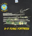 画像3: 80'S US ARMY AIR FORCE "B-17 FLYING FORTRESS" シングルステッチ 両面プリント Tシャツ ネイビー USA製 (VINTAGE)