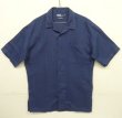 画像1: 90'S RALPH LAUREN "CLAYTON" リネン/コットン 半袖 オープンカラーシャツ ネイビー (VINTAGE)