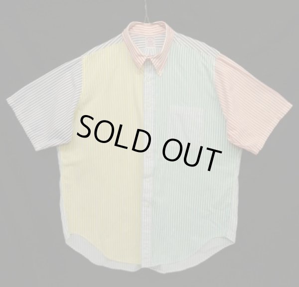 画像1: 90'S BROOKS BROTHERS "FUN SHIRT" ポプリン 半袖 BDシャツ クレイジーストライプ USA製 (VINTAGE)