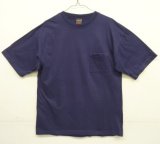 画像: 90'S CROSS CREEK コットン100% シングルステッチ ポケット付き 半袖 Tシャツ ネイビー USA製 (VINTAGE)