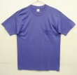 画像1: 90'S 5050 コットン/ポリ シングルステッチ 耳付きポケット 半袖 Tシャツ ブルー USA製 (DEADSTOCK)