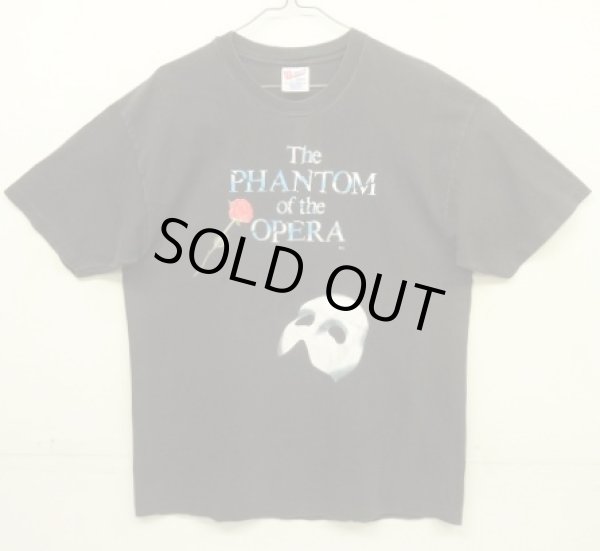 画像1: 90'S THE PHANTOM OF THE OPERA シングルステッチ 半袖 Tシャツ フェードブラック (VINTAGE)