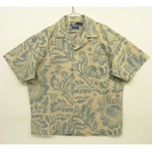 画像: 90'S RALPH LAUREN "CLAYTON" リネン/コットン 半袖 オープンカラーシャツ フローラル柄 (VINTAGE)