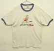 画像1: 80'S HANES "LITE NUT RUN" シングルステッチ 半袖 リンガーTシャツ ホワイト USA製 (VINTAGE)