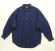 画像1: 90'S RALPH LAUREN レーヨン100% 長袖 シャツ ネイビー (VINTAGE)