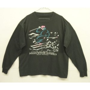 画像: 90'S POLICE WINTER OLYMPIC シングルステッチ 長袖 Tシャツ フェードブラック (VINTAGE)