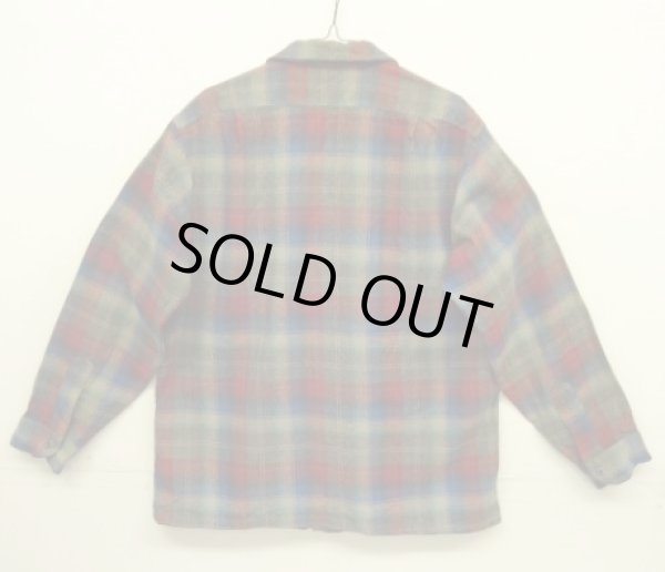 画像4: 70'S PENDLETON "BOARD SHIRT" ウール オープンカラーシャツ チェック柄 USA製 (VINTAGE)