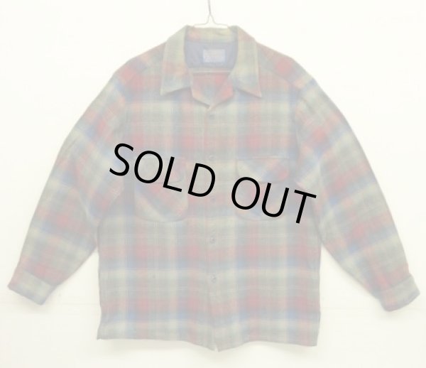 画像1: 70'S PENDLETON "BOARD SHIRT" ウール オープンカラーシャツ チェック柄 USA製 (VINTAGE)