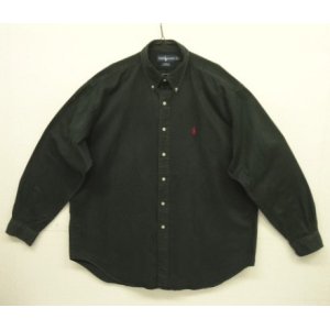 画像: 90'S RALPH LAUREN "BLAKE" ツイル 長袖 BDシャツ ブラック (VINTAGE)