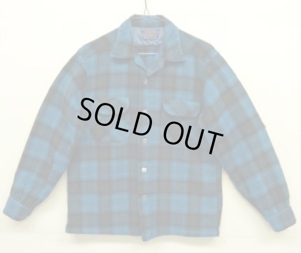 画像1: 60'S PENDLETON "BOARD SHIRT" ウール オープンカラーシャツ オンブレチェック USA製 (VINTAGE)