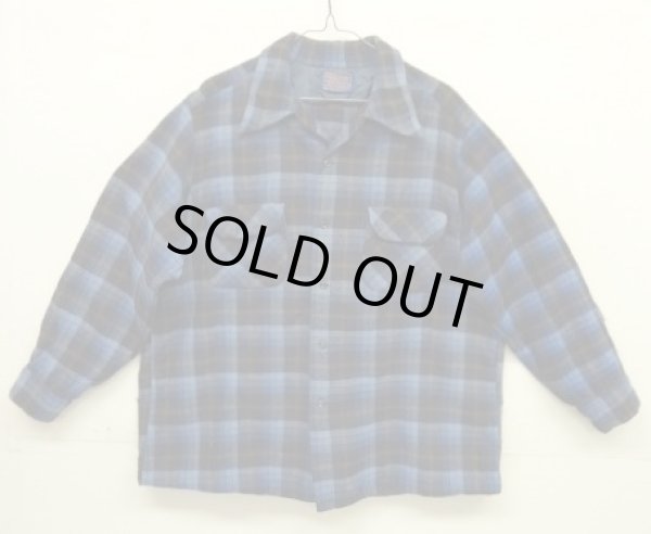 画像1: 70'S PENDLETON "BOARD SHIRT" ウール オープンカラーシャツ チェック柄 USA製 (VINTAGE)