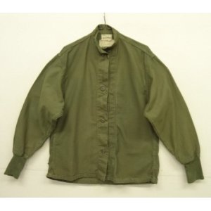 画像: 70'S アメリカ軍 US ARMY "CHEMICAL PROTECTIVE" OG107 コットンサテン 袖リブ付き ライナーシャツ (VINTAGE)