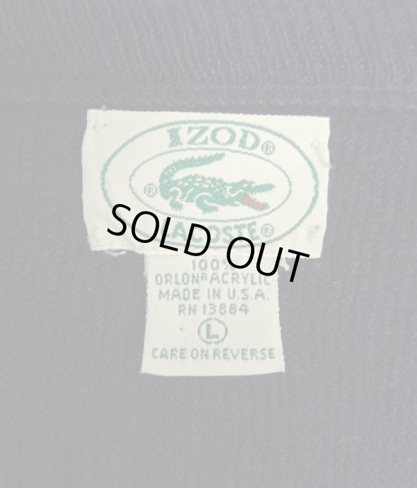 画像2: 80'S IZOD LACOSTE アクリル Vネック ニット ネイビー USA製 (VINTAGE)