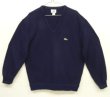 画像1: 80'S IZOD LACOSTE アクリル Vネック ニット ネイビー USA製 (VINTAGE)