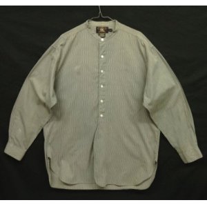 画像: 90'S RRL 初期 三ツ星タグ マチ付き バンドカラーシャツ ストライプ (VINTAGE)