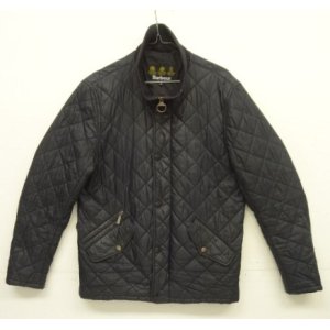 画像: BARBOUR 3クレスト "CHELSEA RIB NECK" キルティングジャケット ブラック (VINTAGE)