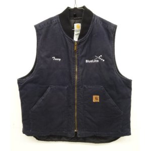 画像: 00'S CARHARTT 裏地キルティング ダックベスト ネイビー USA製 (VINTAGE)