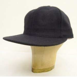 画像: COOPERSTOWN BALL CAP "SOLID WOOL CAP" 汗止め＆バックストラップレザー製 ウールキャップ ネイビー USA製 (NEW)