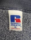 画像2: 90'S RUSSELL ATHLETIC 前Vガゼット付き クルーネック スウェットシャツ フェードネイビー メキシコ製 (VINTAGE)