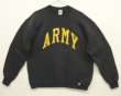 画像1: 90'S RUSSELL ATHLETIC "ARMY" 前Vガゼット付き クルーネック スウェットシャツ ブラック USA製 (VINTAGE)