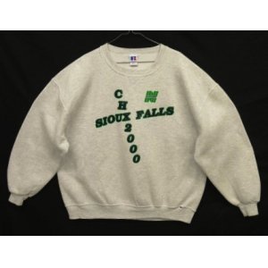 画像: 90'S RUSSELL ATHLETIC "NORWEST" 前Vガゼット付き クルーネック スウェットシャツ ヘザーグレー USA製 (VINTAGE)