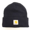 画像1: CARHARTT アクリル ニットキャップ ネイビー USA製 (USED)