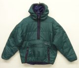 画像: 90'S LL Bean プリマロフト ハーフジップ フード付きジャケット グリーン/パープル USA製 (VINTAGE)