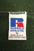 画像2: 90'S RUSSELL ATHLETIC 前Vガゼット付き クルーネック スウェットシャツ ダークグリーン USA製 (VINTAGE)