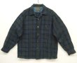 画像1: 60'S PENDLETON "SIR PENDLETON" ウール 長袖 オープンカラーシャツ チェック柄 USA製 (VINTAGE)