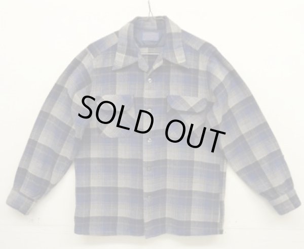 画像1: 70'S PENDLETON "BOARD SHIRT" ウール オープンカラーシャツ チェック柄 USA製 (VINTAGE)