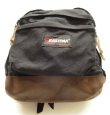 画像4: 80'S EASTPAK 旧タグ ボトムレザー ナイロン バックパック ブラック USA製 (VINTAGE)