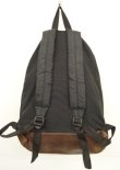 画像7: 80'S EASTPAK 旧タグ ボトムレザー ナイロン バックパック ブラック USA製 (VINTAGE)